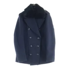 BURBERRY BLACK LABEL (バーバリー ブラックレーベル) ファー付きピーコート ネイビー D1F53-253-28