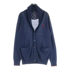 BURBERRY BLACK LABEL (バーバリー ブラックレーベル) ショールカラーニットカーディガン ネイビー D1N09-808-29