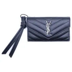 YVES SAINT LAURENT (イヴサンローラン) カサンドラ 二つ折り財布 フラグメントケース 小銭入れ ブラック レザー 612808