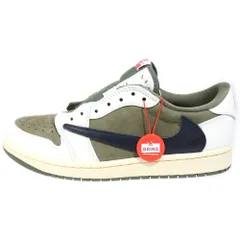 NIKE (ナイキ) ×TRAVIS SCOTT AIR JORDAN 1 LOW OG SPREVERSE OLIVE トラヴィススコット エアジョーダン1 リバースオリーブ ローカットスニーカー カーキ US9/27cm DM7866-200