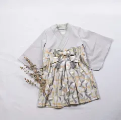 mocmof ベビー袴 ロンパース グレー 80cm こどもの日 お食い始め お正月 記念日などに♪ ベビー服 和服