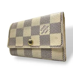 ルイ・ヴィトン Louis Vuitton ミュルティクレ6 N61745 ダミエ アズール 6連キーケース ホワイト グレー PVC×レザー ゴールド金具 レディース メンズ M5