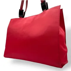 イヴ サンローラン YSL ビッグロゴ ナイロン トートバッグ レッド ショルダーバッグ ミニマルデザイン C1