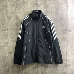 【k-126】adidas アディダス ナイロンジャケット M ブラック 黒 CLIMACOOL ウインドブレーカー 三本ライン メンズ