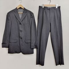 キャサリンハムネット【M】グレー ビジネススーツ ウール混 肩パッド付