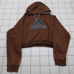 ◇ ⊇ アディダス adidas クロップドパーカー ブラウン系 2XL レディース E  【1602040002823】
