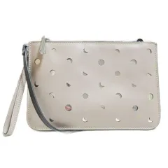 ジャンニキャリーニ GIANNI CHIARINI ショルダーバッグ クラッチ 2way レザー カットワーク ムーン 鞄 斜め掛け ベージュ X