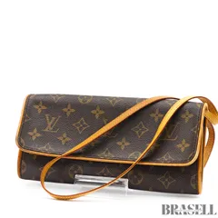LOUIS VUITTON モノグラム ポシェットツインGM ショルダーバッグ M51852 バッグ ショルダーバッグ ポシェット コンパクト 小さめ ブラウン レディース