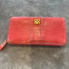 ★ レディース 長財布 ラウンドファスナー クロコ型押し ピンク ゴールド金具
