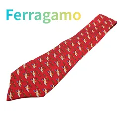 フェラガモ Ferragamo 鳥柄 シルクネクタイ
