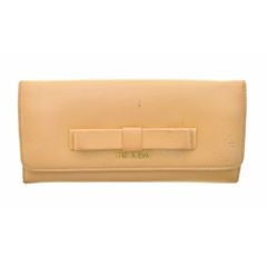 中古】PRADA プラダ リボン付き ラウンドファスナー 長財布 ピンク