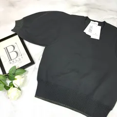 鑑定済み【 美品 】ユナイテッドアローズ ラメ パフスリーブニット フリーサイズ グレー グリーン ポリエステル ナイロン ボリュームスリーブ 半袖