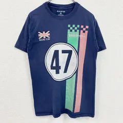 古着 used　Lambretta　半袖レーシングデザインプリントTシャツ　イギリス　クルーネック　ネイビー　Sサイズ【値引き交渉OK！】