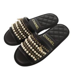 CHANEL】サンダル ココマーク パールデザイン 正規品37 - メルカリ