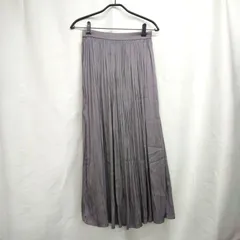 M1-02590 【Women】 GLOBAL WORK (グローバルワーク) マキシ丈スカート (M) /グレー系 全体にスレ有り 裏地と表地を繋げる裾の糸が取れてる K