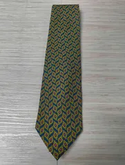 【英国王室御用達】アクアスキュータム ネクタイ シルク100% 幾何学柄 ネイビー