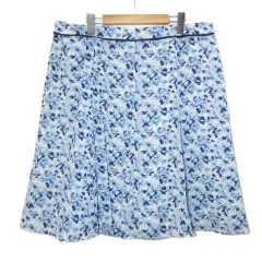 アリスバーリー Aylesbury 大きいサイズ 花柄スカート フレア ひざ丈 21 6L相当 青 ブルー /X