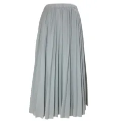 ミッシェルクラン MICHEL KLEIN トリコットプリーツスカート FMHAS32230 ロング ウエストゴム ライトグレー /X
