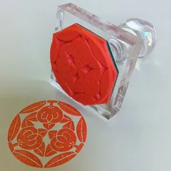 *中古 家紋ゴム印（スタンプ） 三つ橘（みつたちばな）