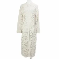 ザラ ZARA ロングカーディガン ニット レース 長袖 S 165/84A アイボリー X