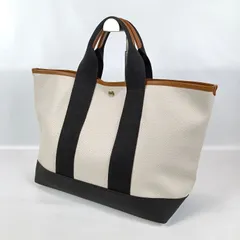 美品 TOPKAPI トプカピ スコッチグレイン トートバッグ ビジネス クリーム×ブラック A4収納可能 レディース