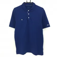 【超美品】ナイキ 半袖ポロシャツ ネイビー 胸元フェイクポケット シンプル DRI-FIT メンズ L ゴルフウェア NIKE