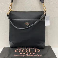 235 良品 COCOCELUX GOLD ココセリュックスゴールド トートバッグ 2way ショルダーバッグ ポコノ POCONO NYLON ブラック 黒 ナイロン レザー 牛革 保存袋付き タグあり レディースのサムネイル