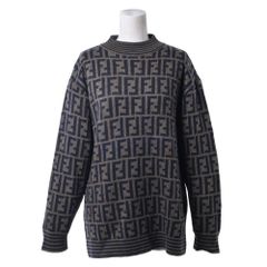 FENDI ズッカ柄 サマーニット 半袖 ストレッチ アイボリー イタリア製