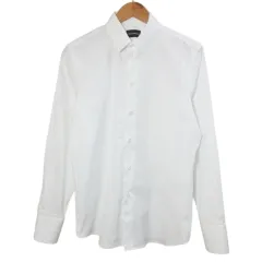 エンポリオアルマーニ EMPORIO ARMANI 2022 ドレスシャツ ワイシャツ 長袖 シャツ 無地 40/15/3/4 日本サイズL相当 白 ホワイト /X