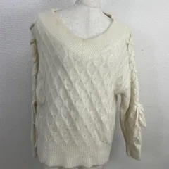 MAJESTIC LEGON ケーブルニット M アイボリー ショート丈 クルーネック ふわふわ　20251023-0007