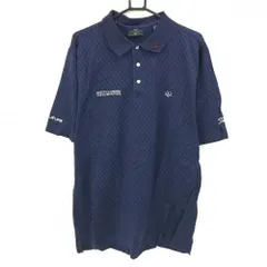 【超美品】スコッティキャメロン 半袖ポロシャツ ネイビー×黒 総柄 タイトリスト ロゴ刺しゅう メンズ M ゴルフウェア Scotty Cameron