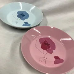 NARUMI   ナルミ　ファインチャイナ　ペアプレート　ブルー・ピンク　T740