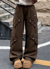 amachi アマチ カーゴパンツ ペイント加工 アイボリー ワイドパンツ