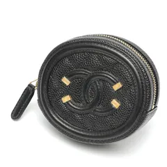 シャネル / CHANEL　CC フィリグリー コインケース　A81458　キャビアスキン　ブラック/ゴールド金具 【中古】