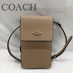 COACH コーチ スマホ ショルダーバッグ スナップ開閉 ジップ付き 小銭入れ ベージュ系 _246067