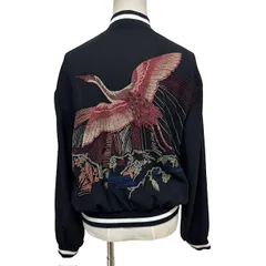 古着 ザラ ZARA リバーシブル スカジャン ジャンパー クリーニング済み 鶴 刺繍 レディース Mサイズ 相当