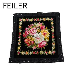フェイラー FEILER ハンカチ レース付き 花柄 シュニール織 綿100％