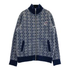 サイズ：4 MASTER BUNNY EDITION マスターバニーエディション  ジップ ニットジャケット 総柄 ネイビー系 [240101411076] ゴルフウェア メンズ ストスト