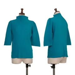 プリーツプリーズPLEATS PLEASE クレーププリーツボトルネックカットソー ターコイズ3