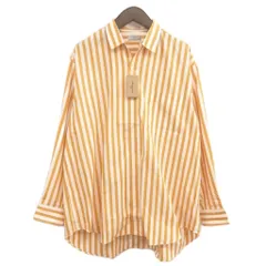 コムデギャルソンオム COMME des GARCONS HOMME AD1990 田中オム タグ付き ストライプ オープンカラー 開襟 シャツ 長袖 イエロー系