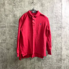 【k-135】POLO Ralph Lauren M メンズ 長袖 ポロシャツ 赤 ワンポイント ロゴ 刺繍 レッド コットン 定番 人気 カジュアル