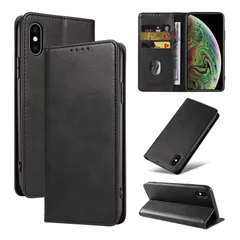 【数量限定】ケース スタンド機能 iphone iphone x 用 用 スマホケース xs カード収納 iphonexs 通用手帳ケース】マグネット式 用 カバー X/XS 耐衝撃 落下防止 QUEASON【iPhone 防塵（ブラック）