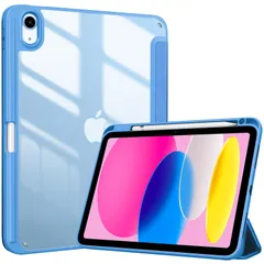 【数量限定】ProCase iPad 11世代/10世代 ケース iPad（A16）11インチ 2025/10.9インチ 2022通用 A2696 A2757 A2777 ペン収納 耐衝撃 三つ折り スタンド スマートカバー（ブルー）