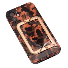 スマホケース iPhone12 iPhone12pro iPhone13 iPhone13pro レオパード 金属 持ち手 TPU ソフトケース 動画視聴 スタンド 軽量スマホケース アニマル柄