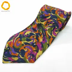 #ae ミッソーニ MISSONI ネクタイ カーキ系 ベージュ系 マルチ 総柄 カラフル シルク イタリア製 メンズ [994359] k01