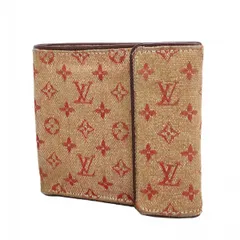 【6bd5657】ルイヴィトン 三つ折り財布 モノグラム・ミニ ポルトビエカルトクレディモネ M92241 チェリー【中古】レディース