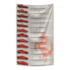 特大フラッグ・バナー「フェラーリ・歴代イラスト」約150cm×90cm