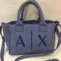 ARMANI EXCHANGE アルマーニエクスチェンジ フェルト 2WAY ミニトートバッグ ブルー