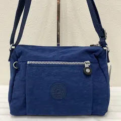 304　KIPLING　キプリング　ショルダーバッグ　青　ブルー　レディース　軽量　カジュアル　シンプル　無地　ポケット多数　小さめ　ミニ