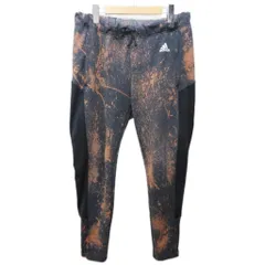 アディダス adidas スウェットパンツ ジョガーパンツ 総柄 ロゴ 切替 OT 黒 茶 ブラック ブラウン 系 1224